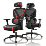 Eureka Ergonomic® Norn Ergonomic Chair, Supports Up to 275 lb, 18.11" to 22.04" Seat Height, Black/Red Mesh Seat/Back, Black Base (EKAGC06R) Each