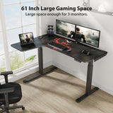 Eureka Ergonomic® L-Shaped Standing Desk, Left Desk, 60" x 43.69" x 29.88" to 48.38", Black (EKA01874) Each