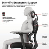 Eureka Ergonomic® Norn Ergonomic Chair, Supports Up to 275 lb, 18.11" to 22.04" Seat Height, Black/Red Mesh Seat/Back, Black Base (EKAGC06R) Each