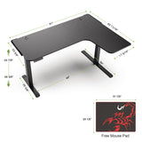 Eureka Ergonomic® L-Shaped Standing Desk, Right Desk, 60" x 43.69" x 29.88" to 48.38", Black (EKA01875) Each