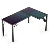 Eureka Ergonomic® RGB LED Lights Glass Gaming Desk, 60" x 40.25" x 30", Black (EKAL60RB) Each