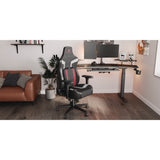 Eureka Ergonomic® Python II Ergonomic Chair, Supports up to 300 lb, 18.88" to 22.83" Seat Height, Black Fabric Seat, Black/Red Fabric Back (EKAGC08R) Each