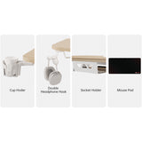 Eureka Ergonomic® L-Shaped Standing Desk with Keyboard Tray, Right Desk, 61.25" x 43.25" x 34.38" to 52.88", Maple White/White (EKAL60RMW) Each