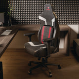 Eureka Ergonomic® Python II Ergonomic Chair, Supports up to 300 lb, 18.88" to 22.83" Seat Height, Black Fabric Seat, Black/Red Fabric Back (EKAGC08R) Each