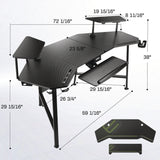 Eureka Ergonomic® Aero Gaming Desk, 72.06" x 23.63" x 38", Black (EKAE70B) Each