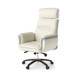 Eureka Ergonomic® Royal Executive Office Chair, Support up to 300 lb, 19.46"-22.26" Seat Height, White PU Leather Seat, White Faux Leather Back (EKAOC003OW) Each