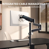 Eureka Ergonomic® Single Monitor Arm, For 32" Monitors, 90 deg Rotation, 35 deg Tilt, 360 deg Pan, Black, Supports 17.6 lbs (EKAMA0212P) Each