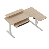 Eureka Ergonomic® L-Shaped Standing Desk with Keyboard Tray, Right Desk, 61.25" x 43.25" x 34.38" to 52.88", Maple White/White (EKAL60RMW) Each
