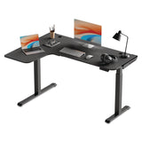 Eureka Ergonomic® L-Shaped Standing Desk, Left Desk, 60" x 43.69" x 29.88" to 48.38", Black (EKA01874) Each