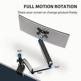 Eureka Ergonomic® Single Monitor Arm, For 32" Monitors, 90 deg Rotation, 35 deg Tilt, 360 deg Pan, Black, Supports 17.6 lbs (EKAMA0212P) Each