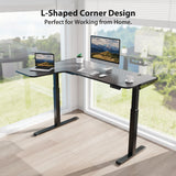 Eureka Ergonomic® L-Shaped Standing Desk, Left Desk, 60" x 43.69" x 29.88" to 48.38", Black (EKA01874) Each