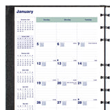 Blueline® Plan and Link Monthly Planner, 9.25 x 7.25, Black Lizard-Like Faux Leather Cover, 16-Months: Sept 2024 to Dec 2025 (REDC1200C81) Each