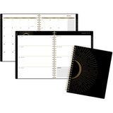 Cambridge® Radiate Weekly/Monthly Planner, Stylized Solar-Eclipse Artwork, 11 x 9.25, Black/Gold Cover, 12-Month (Jan to Dec): 2025 (AAG1725905) Each