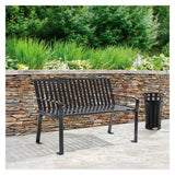 Global Industrial® Steel Slat Benches with Back, 48 x 27 x 31, Black (GBE694853BKKD) Each