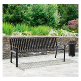 Global Industrial® Steel Slat Benches with Back, 72 x 26 x 31, Black (GBE694854BKKD) Each