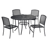 Global Industrial® Interion Mesh Cafe Table and Chair Sets, Round, 48" Dia x 29"h, Black Top, Black Base/Legs (GBE695971) Each