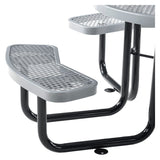 Global Industrial® Expanded Steel Picnic Table, Round, 46" Dia x 29.5"h, Gray Top, Gray Base/Legs (GBE277150GY) Each