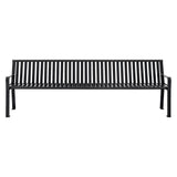 Global Industrial® Steel Slat Benches with Back, 96 x 26 x 31, Black (GBE694855BKKD) Each