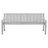 Global Industrial® Steel Slat Benches with Back, 72 x 26 x 31, Gray (GBE694854GYKD) Each