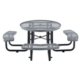 Global Industrial® Expanded Steel Picnic Table, Round, 46" Dia x 29.5"h, Gray Top, Gray Base/Legs (GBE277150GY) Each