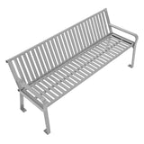 Global Industrial® Steel Slat Benches with Back, 72 x 26 x 31, Gray (GBE694854GYKD) Each