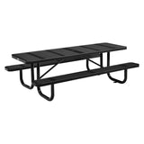 Global Industrial® Perforated Steel Picnic Table, Rectangular, 72 x 62 x 29.5, Black Top, Black Base/Legs (GBE694555BK) Each