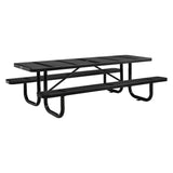 Global Industrial® Perforated Steel Picnic Table, Rectangular, 72 x 62 x 29.5, Black Top, Black Base/Legs (GBE694555BK) Each