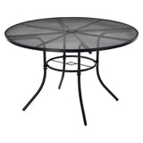 Global Industrial® Interion Mesh Cafe Table and Chair Sets, Round, 48" Dia x 29"h, Black Top, Black Base/Legs (GBE695971) Each