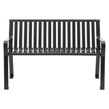 Global Industrial® Steel Slat Benches with Back, 48 x 27 x 31, Black (GBE694853BKKD) Each