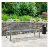 Global Industrial® Steel Slat Benches with Back, 72 x 26 x 31, Gray (GBE694854GYKD) Each