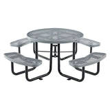 Global Industrial® Expanded Steel Picnic Table, Round, 46" Dia x 29.5"h, Gray Top, Gray Base/Legs (GBE277150GY) Each