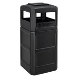 Global Industrial® Square Plastic Waste Receptacle, Ashtray Lid with Open Sides, 42 gal, Black (GBE641540BK) Each