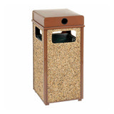 Global Industrial® Stone Panel All Weather Trash Receptacle Urn, 12 gal, Steel, Brown (GBE239576BN) Each