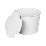 Karat Food Bucket with Lid, 85 oz, 7.36" Dai x 6"h, White, Paper, 180/Carton (KRTCFB85WBNDL) Case of 180