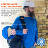 Ergodyne Chill-Its 6689 Cooling Long Sleeve Sun Shirt with UV Protection, Medium, Blue (EGO12153) Each