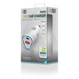 ByTech PD Car Charger, 30 W, Two 3 A Ports, White (BTHCLPDV3101WT) Each