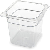 Carlisle StorPlus Polycarbonate Food Pan, 2.5 qt, 6.38 x 6.75 x 6, Clear, Plastic (CFS3068507) Each