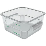Carlisle Squares Polycarbonate Food Storage Container, 2 qt, 7.13 x 7.13 x 3.8, Clear, Plastic (CFS1195007) Each