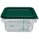 Carlisle Squares Polycarbonate Food Storage Container, 2 qt, 7.13 x 7.13 x 3.8, Clear, Plastic (CFS1195007) Each