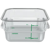 Carlisle Squares Polycarbonate Food Storage Container, 2 qt, 7.13 x 7.13 x 3.8, Clear, Plastic (CFS1195007) Each