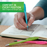 Sharpie FlexGrip Ultra Recycled Ballpoint Pen, Retractable, Medium, 1 mm, Black Ink, Assorted Barrels, Dozen (PAP2204001) 1 Dozen