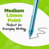 BIC Ecolutions Gel Pen, Retractable, Medium 1 mm, Black Ink, Blue Barrel, 4/Pack (BICRGLE4BK) Pack of 4