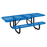 Global Industrial® ADA Compliant Expanded Steel Picnic Table, Rectangular, 96 x 60 x 29.5, Blue Top and Base (GBE695289BL) Each
