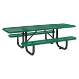 Global Industrial® ADA Compliant Expanded Steel Picnic Table, Rectangular, 96 x 60 x 21.5, Green Top and Base (GBE695289GN) Each