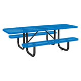 Global Industrial® ADA Compliant Expanded Steel Picnic Table, Rectangular, 96 x 60 x 29.5, Blue Top and Base (GBE695289BL) Each