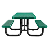 Global Industrial® ADA Compliant Expanded Steel Picnic Table, Rectangular, 96 x 60 x 21.5, Green Top and Base (GBE695289GN) Each