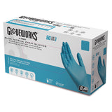 GloveWorks® by AMMEX® Blue Nitrile Exam Gloves, Powder-Free, Medium, 8 mil Thick, 11.6" Long, Blue, 50/Box, 10 Boxes/Carton (AXCGPNHD64100) Case of 500