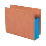 Smead™ Redrope Drop-Front End Tab File Pockets, Fully Lined 6.5" High Gussets, 3.5" Expansion, Letter Size, Redrope/Blue, 10/Box (SMD73679) Pack of 10
