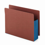 Smead™ Redrope Drop-Front End Tab File Pockets, Fully Lined 6.5" High Gussets, 5.25" Expansion, Letter Size, Redrope/Blue, 10/Box (SMD73689) Pack of 10