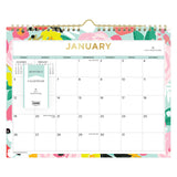 Blue Sky® Day Designer Secret Garden Mint Monthly Wall Calendar, Floral Artwork, 11 x 8.75, Multicolor Sheets, 12-Month (Jan-Dec): 2026 (BLS148632) Each